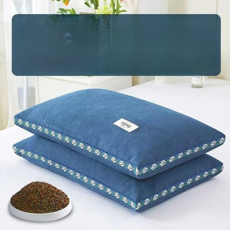 Pure Buckwheat Hull Neck Pillow – Natural Sleep Support for Side & Back Sleepers
