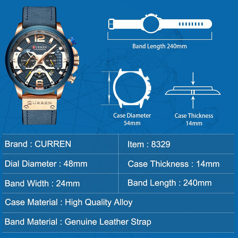 Curren Luxury Cronograph Watch for Men