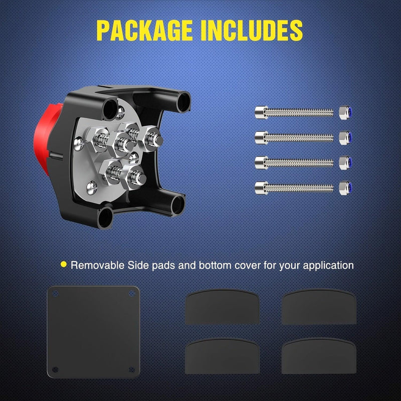 1-2-Both-Off Battery Switch, 12V-48V Battery Disconnect Master Cutoff Switch For Marine Boat Car RV ATV UTV Vehicle, 2 Years Warranty