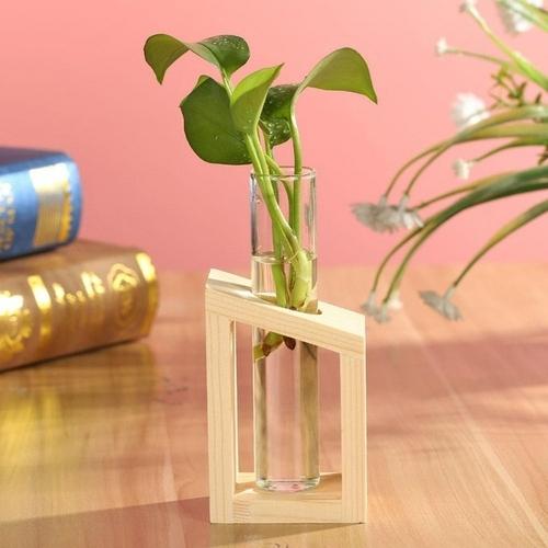 HydroVase | Elegant Glass Vase & Wood Stand Sets