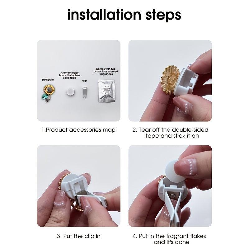 1pc Sunflower Air Outlet Decoration Ornaments Solid Perfume Air Outlet Car Aromatherapy Inside The Automovtive Air Freshener Car Accessories Women