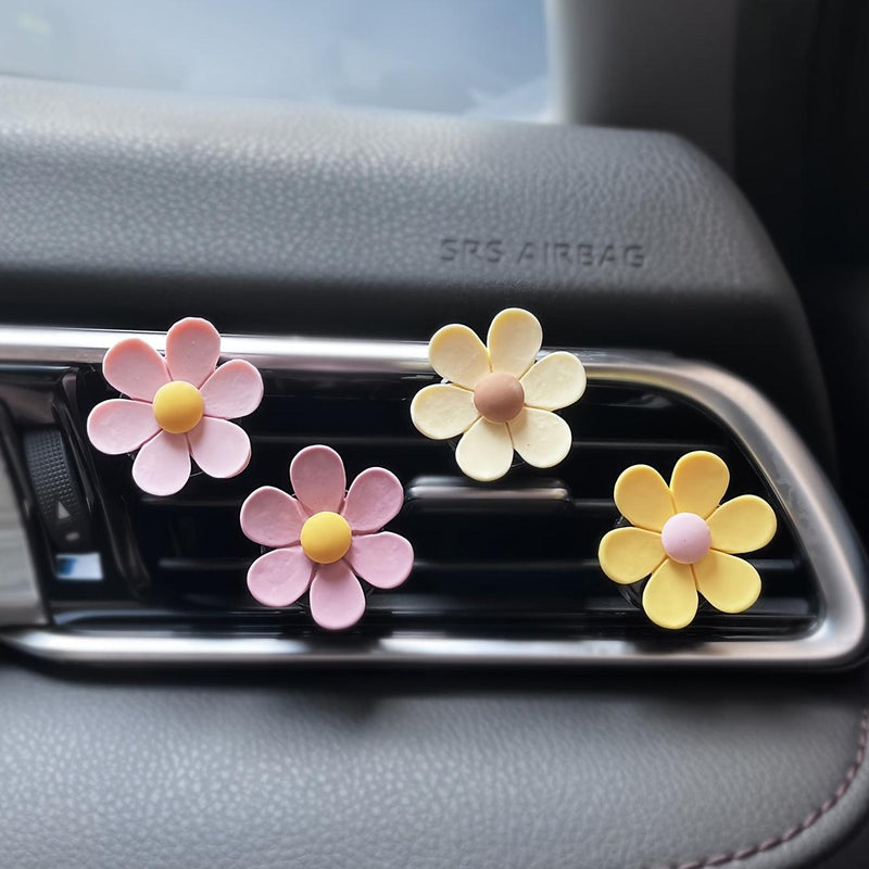 4pcs Car Air Vent Clip Aromatherapy, Cute Cartoon Flowers Shape Car  Air Freshener Fragrance Diffuser Car Interior Decorations Car Accessories Women
