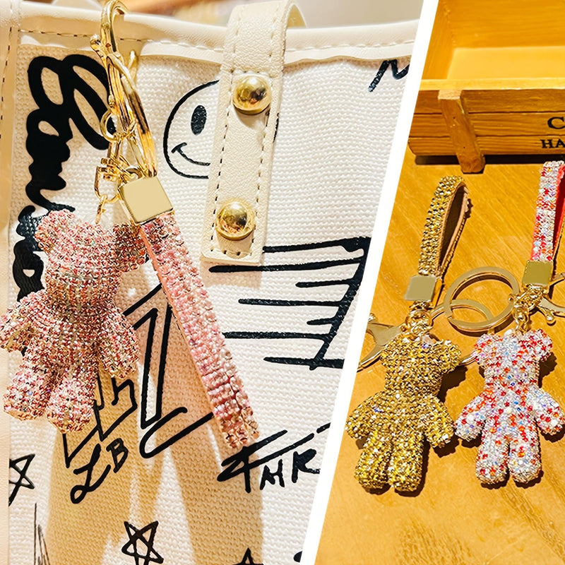 1pc Cute Bear Keychain Accessories For Women, Mama, Kids, Girl, Men, Kawaii Car Key Chain For Wallet, Backpack, Coin Purse