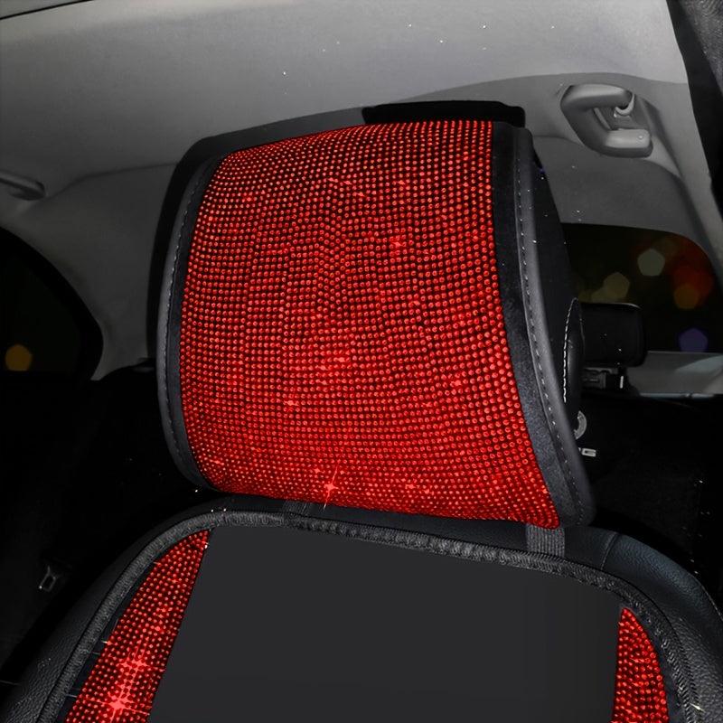 1pc Bling Auto Car Neck Pad Crystal Rhinestone Artificial Diamond Head Pad Pillow Women Girls Car Interior Accessories