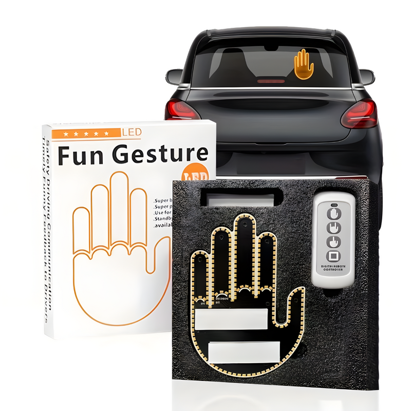 2024 LED Illuminated Gesture Light for Cars - Remote-Controlled Road Rage Signs