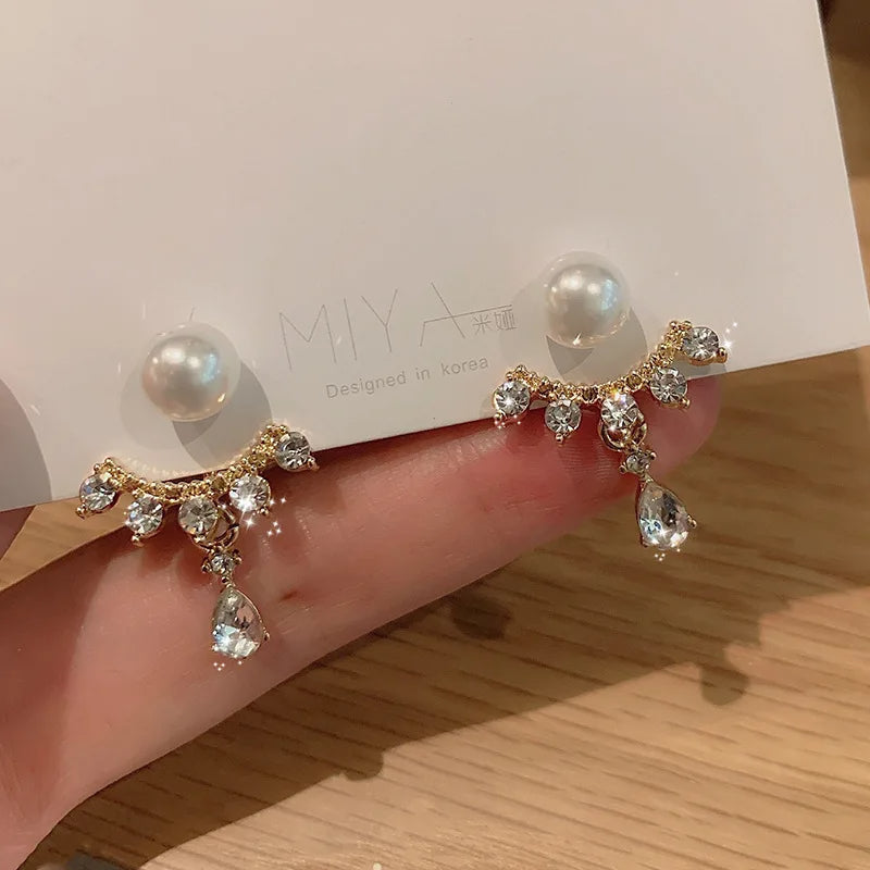 Crystal Star Tassel Dangle Earrings – Elegant Drop Jewelry with Micro-Set Sparkle for Glamorous Parties & Gifts