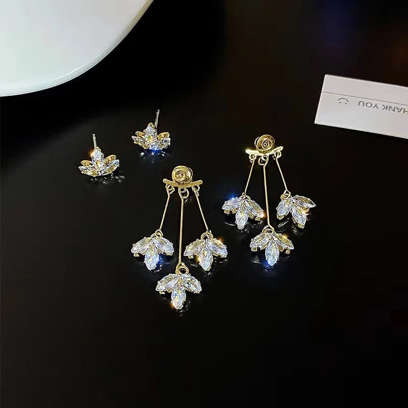 Crystal Star Tassel Dangle Earrings – Elegant Drop Jewelry with Micro-Set Sparkle for Glamorous Parties & Gifts