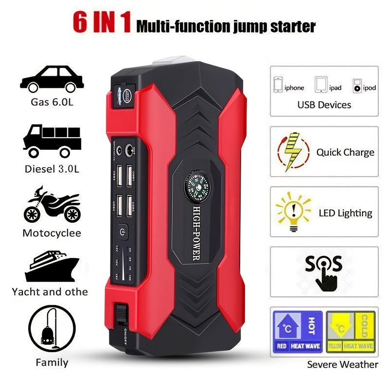 12V 200A Car Jump Starter, Portable Power Bank Starting Device, Diesel Petrol Powered 20000mAh Power Charger For Car Battery Booster