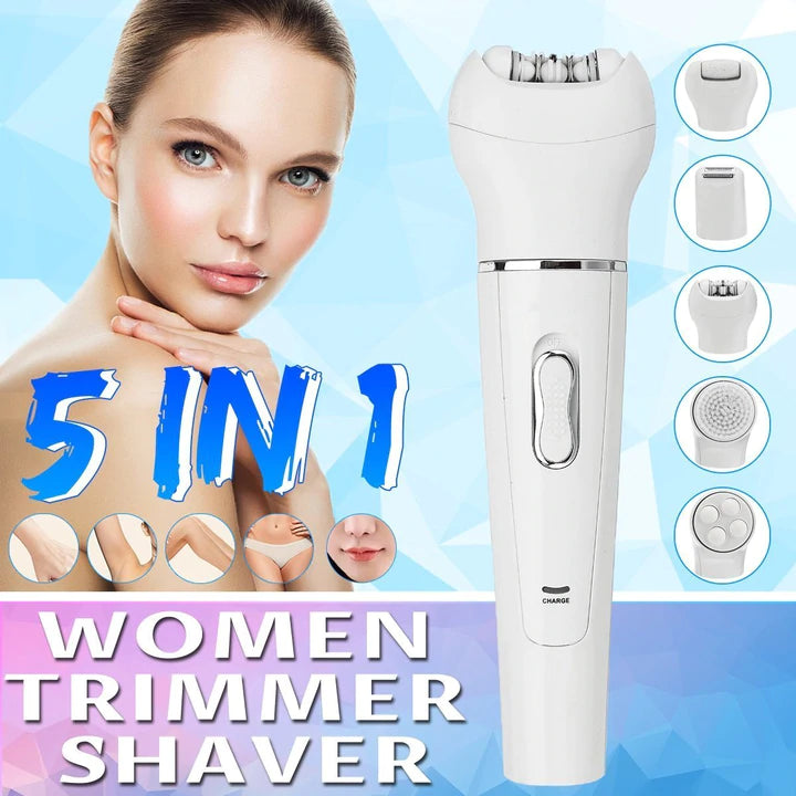 5-in-1 Epilator with Facial Cleansing |Leg Shaver | Bikini Trimmer | Eyebrows