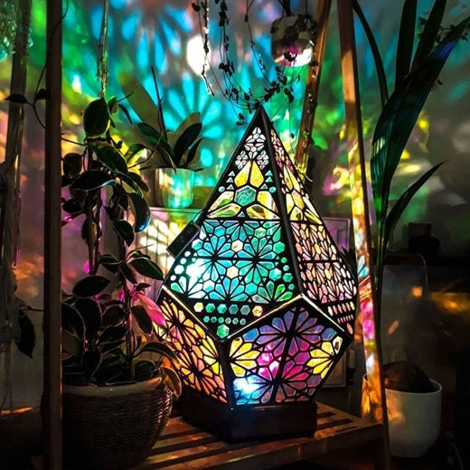 Bohemian Polar Star Wooden Lamp
