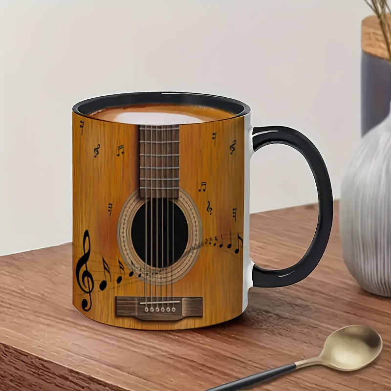 Thermal Ceramic Guitar Mug – 11oz Insulated Coffee Cup, Music Lover’s Gift with Reusable & Easy-Clean Design for Daily Inspiration