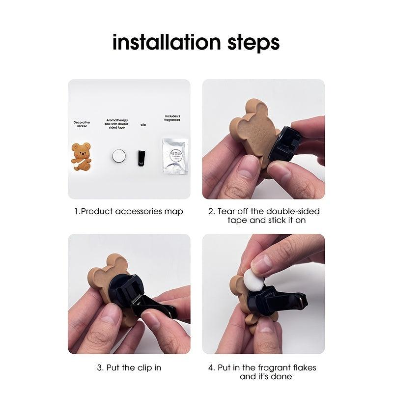 1pc Bag Bear Air Outlet Decoration Ornaments Solid Perfume Air Outlet Car Aromatherapy Inside The Automovtive Air Freshener Car Accessories Women