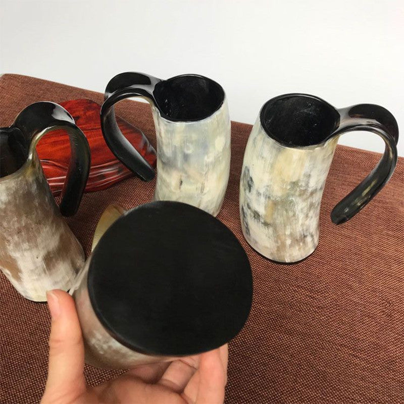 Rustic Viking Horn Beer Mug – Authentic Cow Horn Beer, Wine & Water Goblet for a Legendary Sip