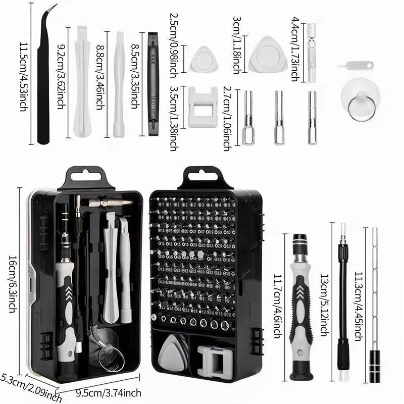 115-Piece Precision Screwdriver Tool Kit for Cars, Electronics, Watches, and Mobile Phones - Multi-Function Repair and Disassembly Set