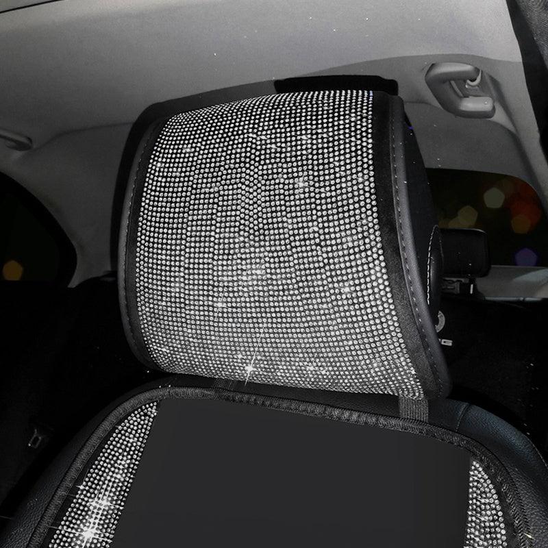 1pc Bling Auto Car Neck Pad Crystal Rhinestone Artificial Diamond Head Pad Pillow Women Girls Car Interior Accessories