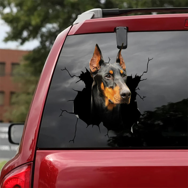 Doggy Windshield "Breaking" Decals | 12" x 12"