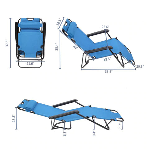 Portable Dual Purposes Folding Reclining Chair