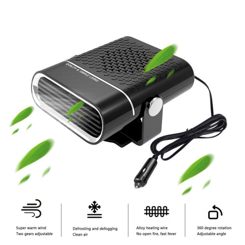 2024 Portable Car Heater Fast Heating Quickly Defrost Defogger Demister Heat Cooling Fan