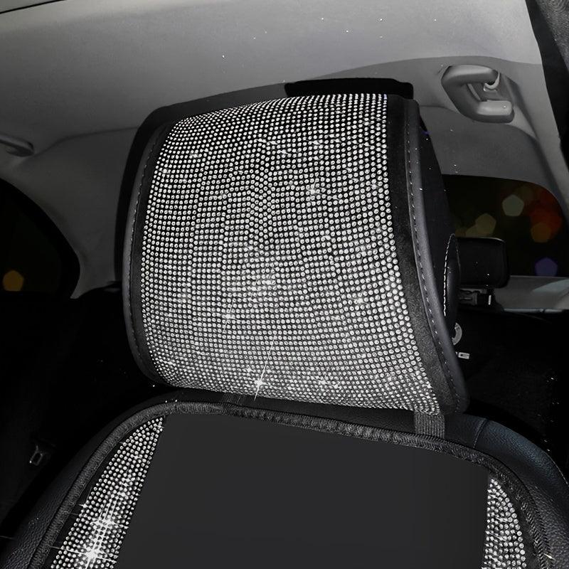 1pc Bling Auto Car Neck Pad Crystal Rhinestone Artificial Diamond Head Pad Pillow Women Girls Car Interior Accessories