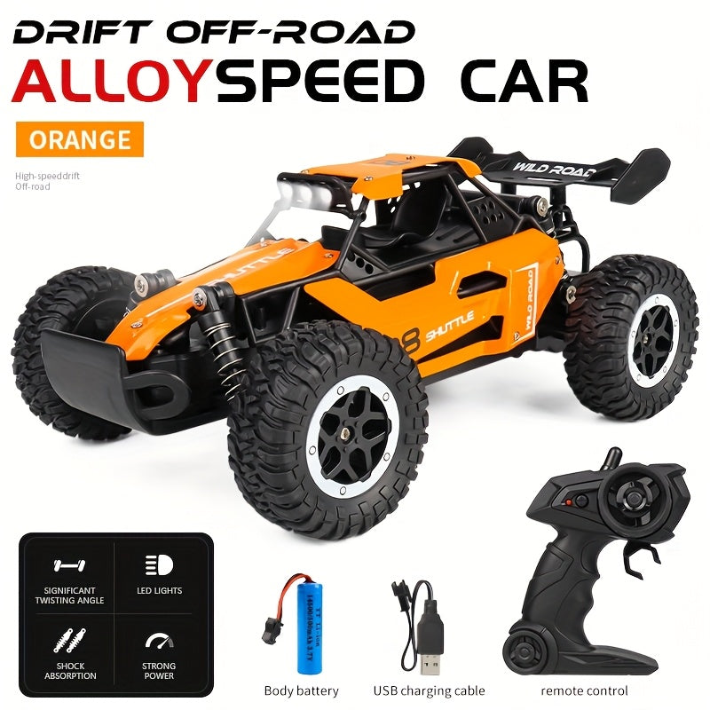 1:16 Scale Off-Road RC Buggy, 2.4GHz Remote Control, Rechargeable 500mAh Lithium Battery, 20KM/H, with LED Lights, USB Charging, Anti-Collision, for Ages 14+