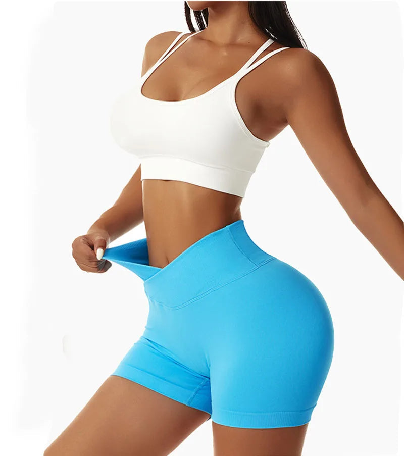 Tight Hip High-Waist Yoga Shorts – Seamless Quick-Dry Gym Tights for a Sculpted, Sexy Workout Look
