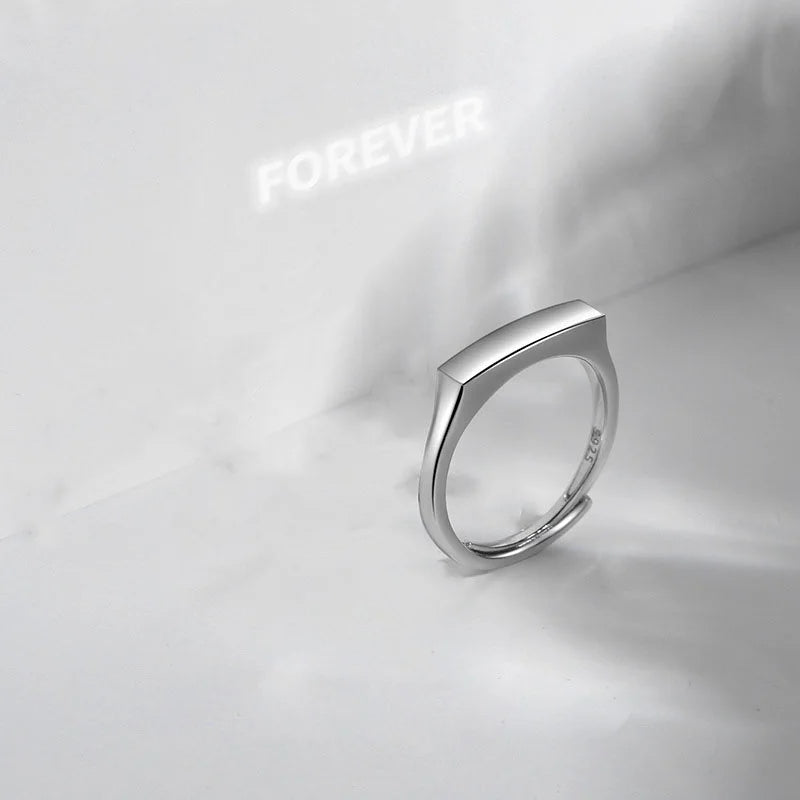 Sterling Silver S925 Silver Luminous Ring – Reflective Carved Love Surprise Jewelry with Hidden Pattern for Weddings & Gifts