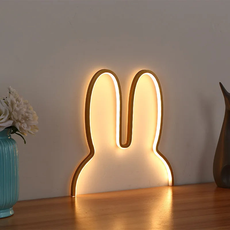 Rabbit LED Night Light – USB-Powered Bedside Lamp for Kids & Gifts