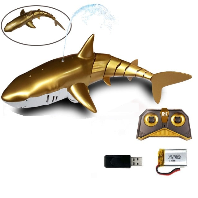 SharkBot! | Remote Control Pool/Bathtub Shark Toy | 14" Long | Squirts Water