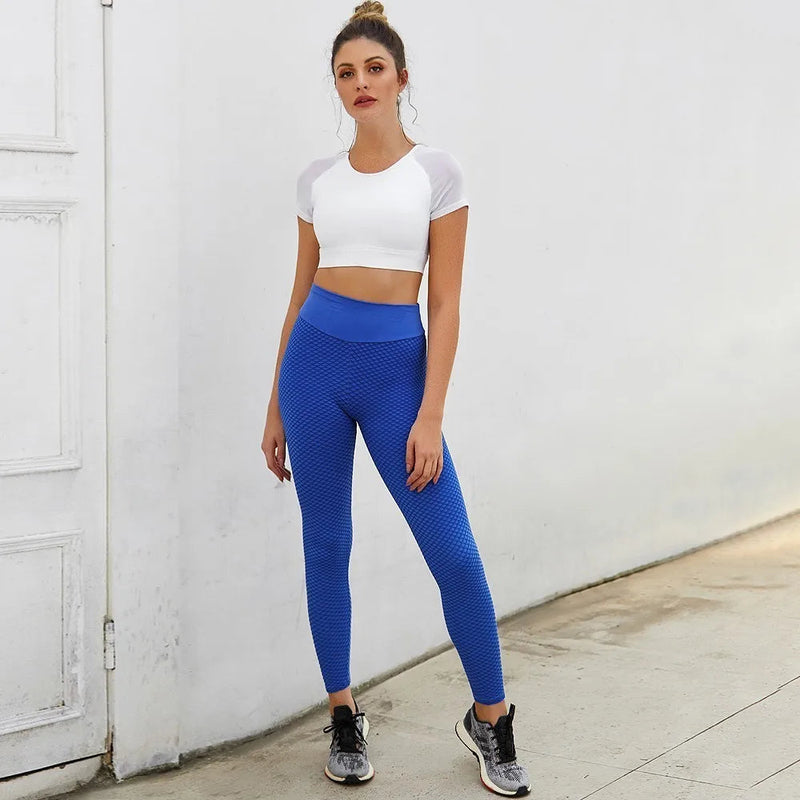 Seamless Plaid Fitness Yoga Leggings – High-Waist Push-Up Yoga Pants for the Ultimate Gym Confidence