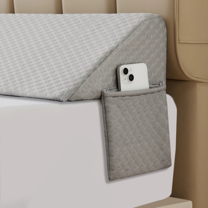 Hexagon Pattern Bed Wedge Pillow – Back Support Cushion for Sleeping with Machine-Washable Cover, Great for Elevated Rest Comfort