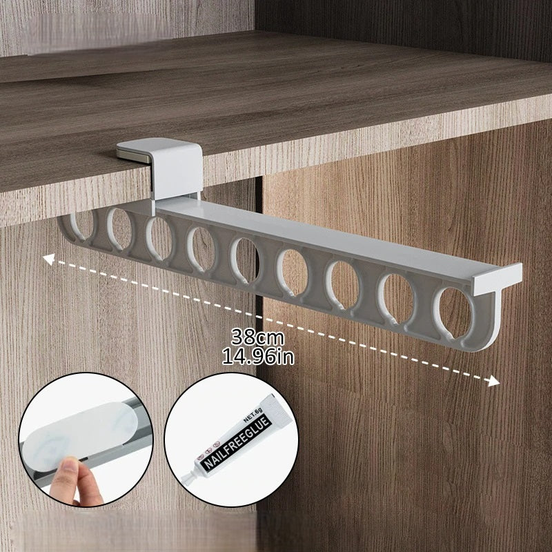 Retractable Trouser Rack – Space-Saving Pull-Out Wardrobe Organizer
