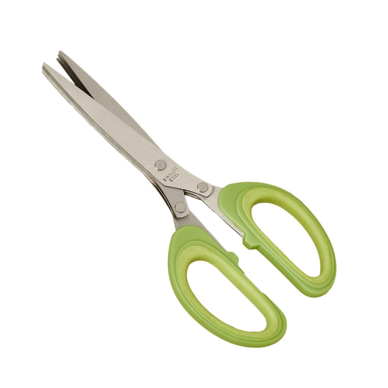 Triple-Blade Herb Scissors | 7.5 Inch, Green