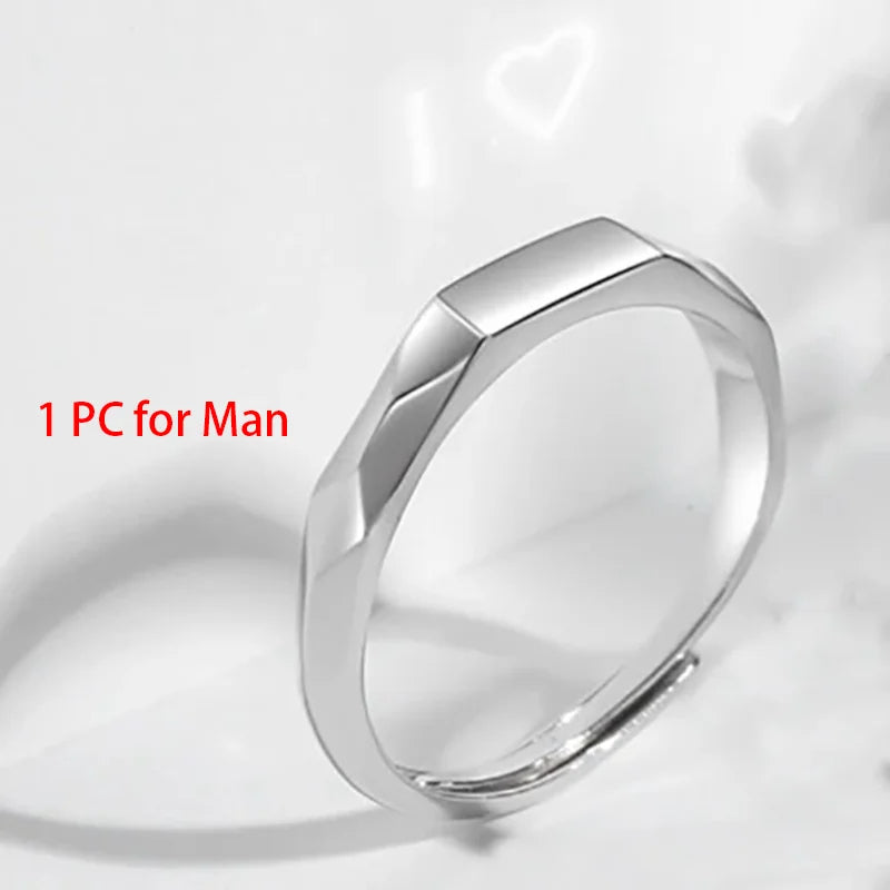 Sterling Silver S925 Silver Luminous Ring – Reflective Carved Love Surprise Jewelry with Hidden Pattern for Weddings & Gifts