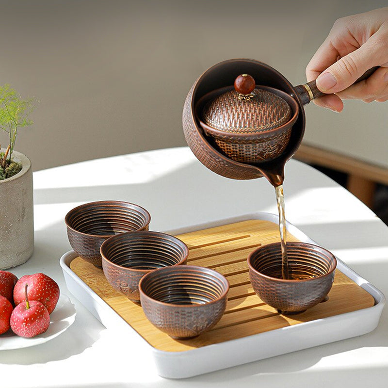 Ceramic Japanese Rotating Tea pot Premium set