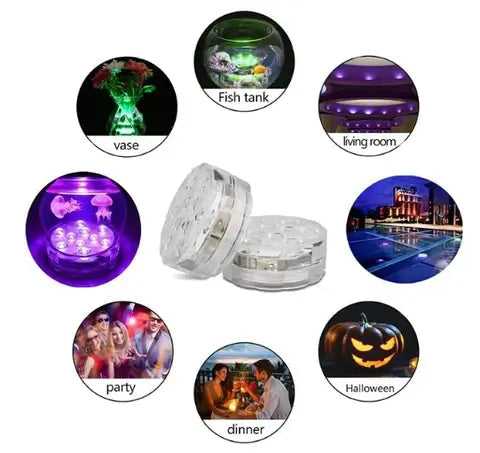 Submersible LED Pool Lights, Color Changing RGB Lamps, Underwater Above ground Side