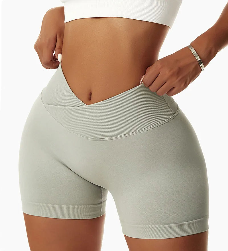 Tight Hip High-Waist Yoga Shorts – Seamless Quick-Dry Gym Tights for a Sculpted, Sexy Workout Look