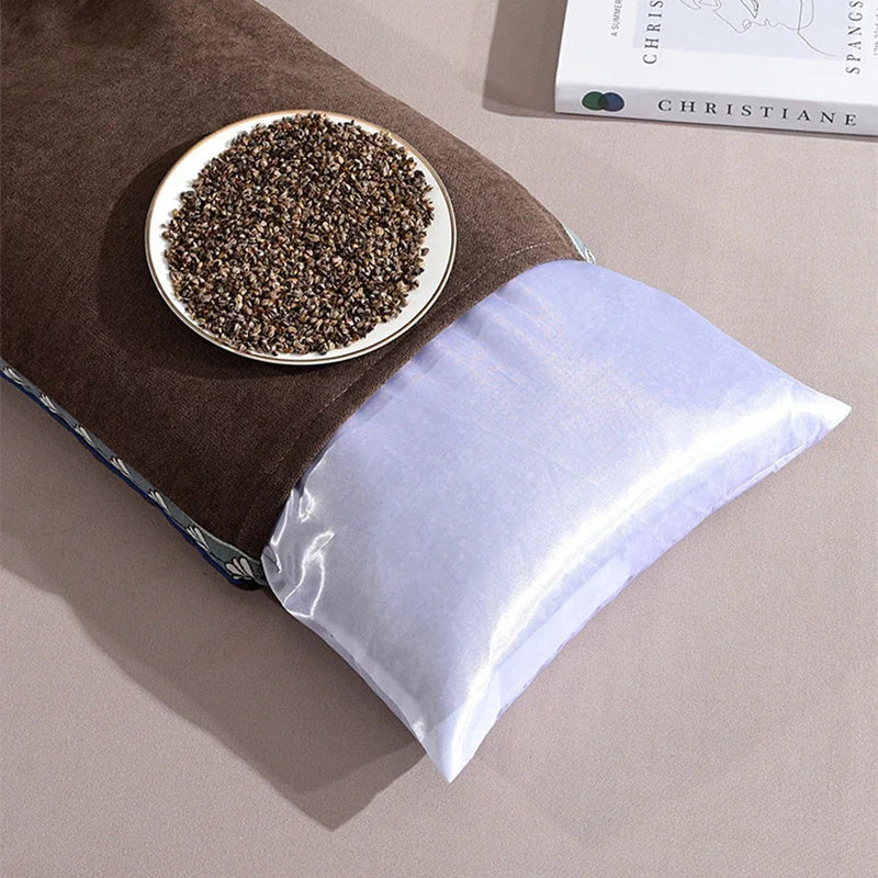 Pure Buckwheat Hull Neck Pillow – Natural Sleep Support for Side & Back Sleepers