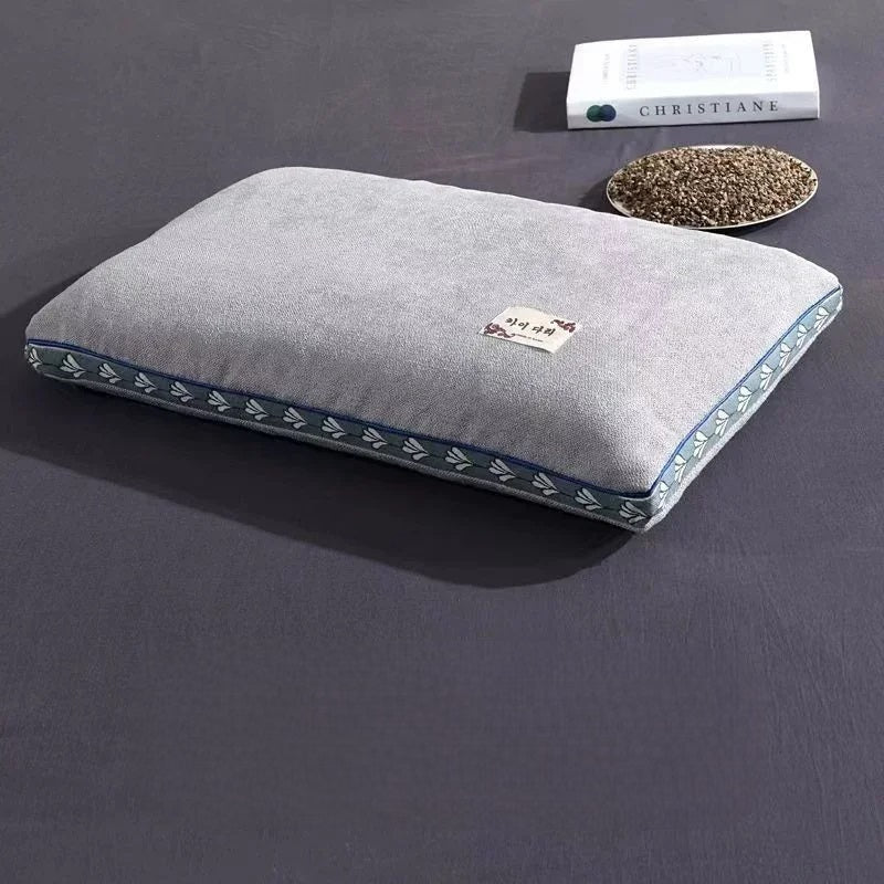 Pure Buckwheat Hull Neck Pillow – Natural Sleep Support for Side & Back Sleepers