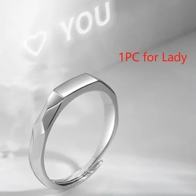 Sterling Silver S925 Silver Luminous Ring – Reflective Carved Love Surprise Jewelry with Hidden Pattern for Weddings & Gifts
