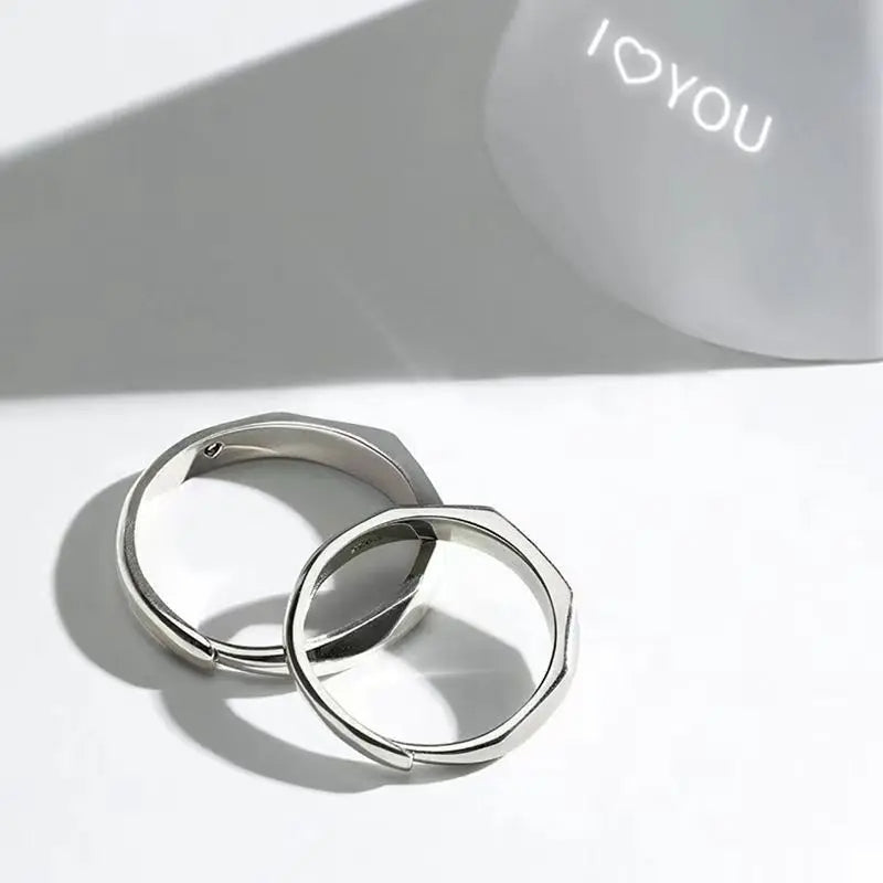 Sterling Silver S925 Silver Luminous Ring – Reflective Carved Love Surprise Jewelry with Hidden Pattern for Weddings & Gifts