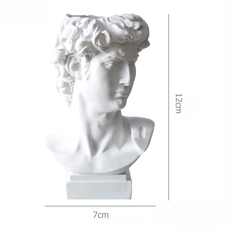 David Statue Resin Vase – Elegant Vase & Makeup Brush Holder for Chic Décor