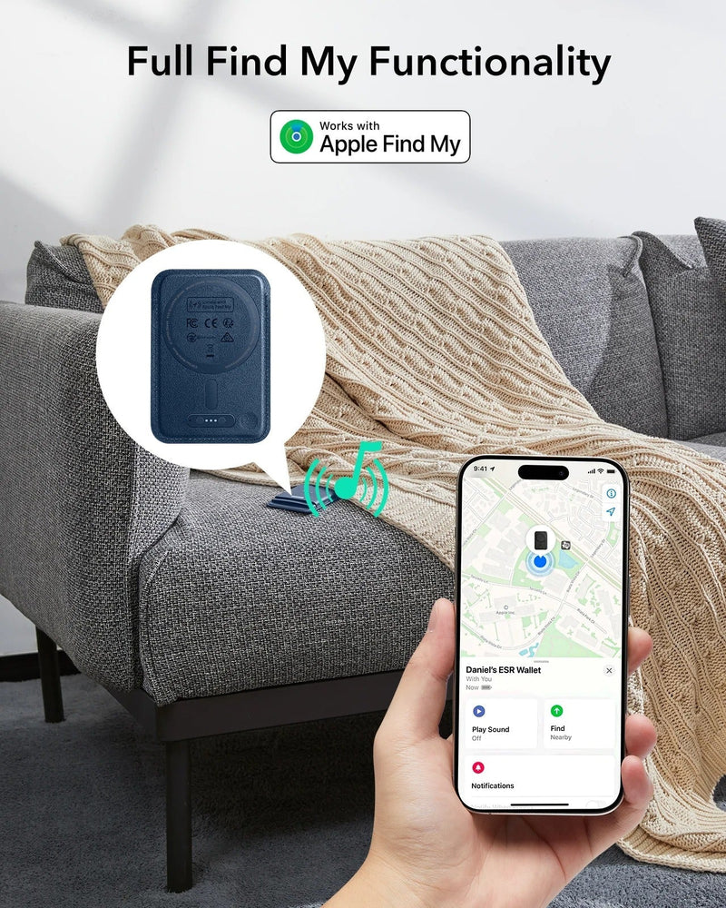 Wallet with Find My Functionality - 5 Cards Holder