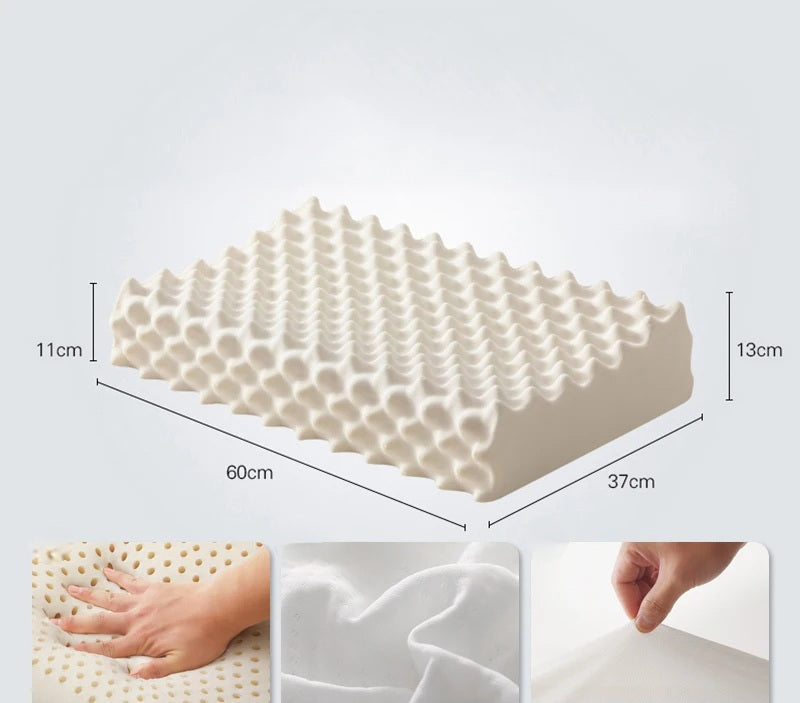 Pure Natural Latex Cervical Pillow – Orthopedic Memory Foam for Deep Sleep & Mite Protection