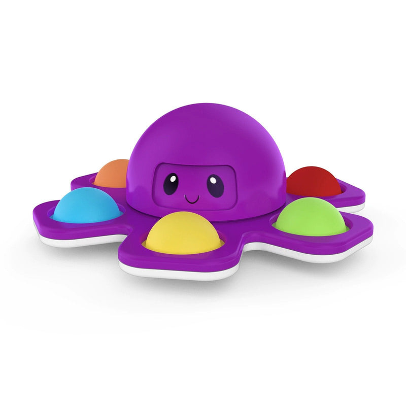 Spinner Face Changing Octopus Emotional Faces Dimple Spinner, White and Purple