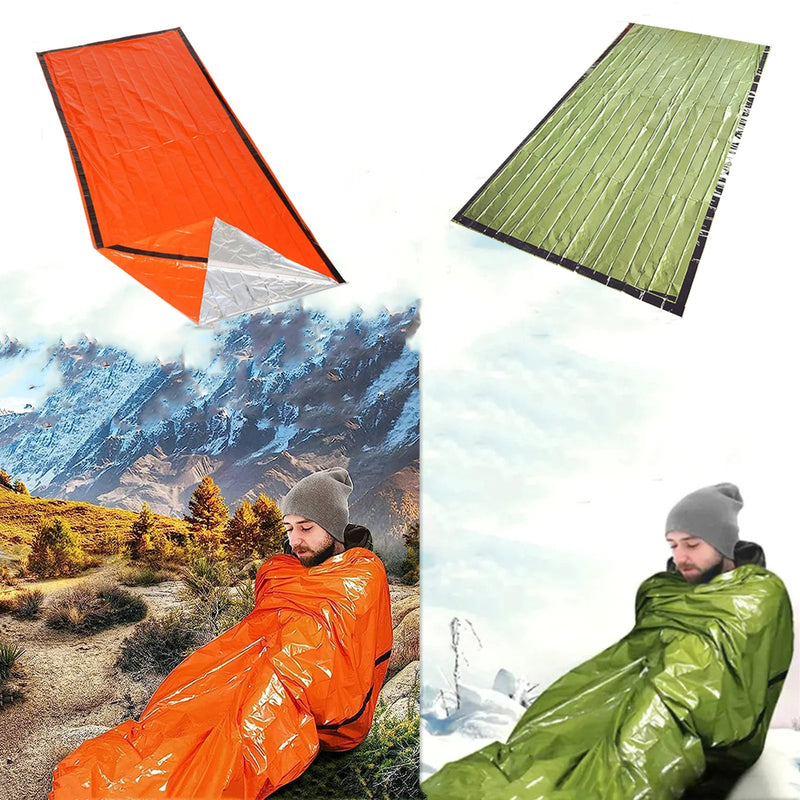 Emergency Survival Sleeping Bag – Waterproof, Reusable Thermal Blanket Keeps You Warm and Safe in Critical Outdoor Situations