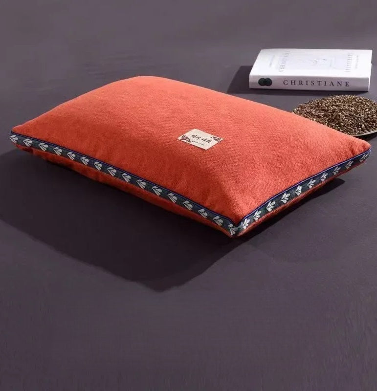 Pure Buckwheat Hull Neck Pillow – Natural Sleep Support for Side & Back Sleepers