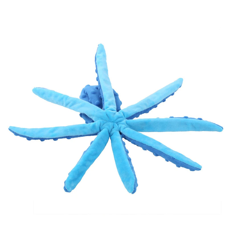 Octopus Sound Pet Chew Toy – Plush Chew Play Companion for Dogs & Cats with Teeth Cleaning & Crinkle Paper Fun