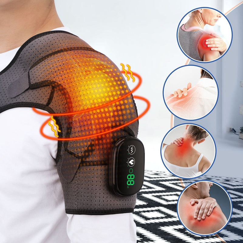 Electric Brace  Hot/Cold Therapy Gray Shoulder Heating Support Stand Strap,