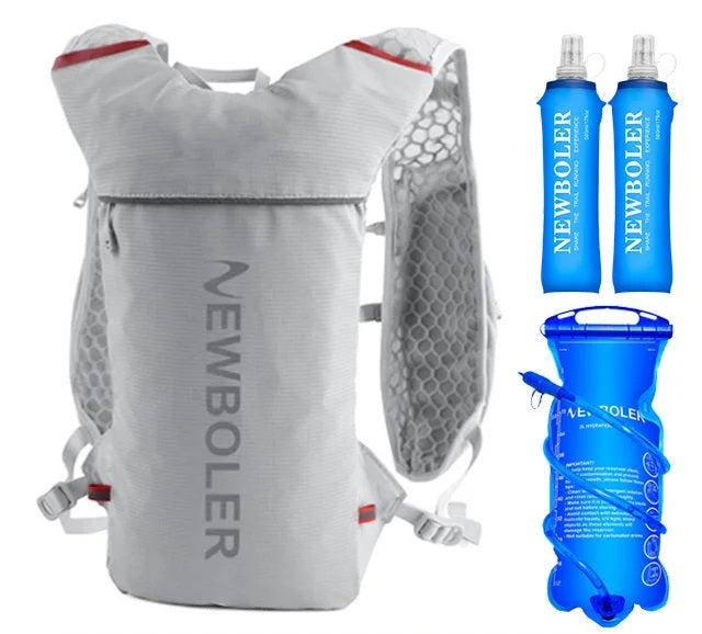 Ultralight Trail Running Vest – 5L Hydration Backpack for Marathoners with Breathable Straps and 500ml Water Bottle Included