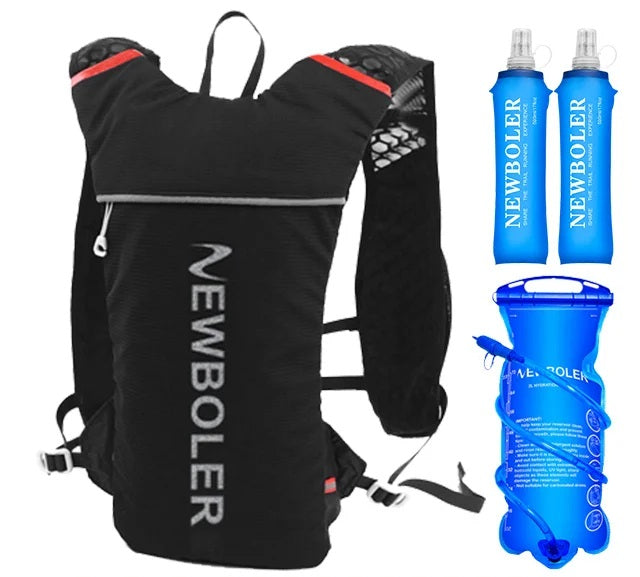 Ultralight Trail Running Vest – 5L Hydration Backpack for Marathoners with Breathable Straps and 500ml Water Bottle Included